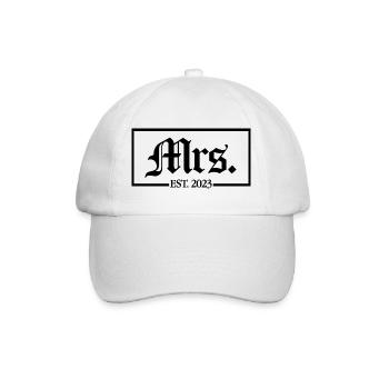 Mme Est. 2023 Fiançailles Mariage Douche nuptiale - Casquette classique - blanc/blanc - Devant