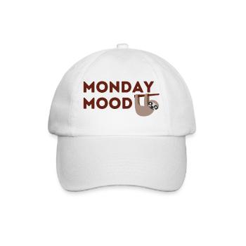Monday Mood Design | funny motif with sloth - Baseball Cap - white/white - Front