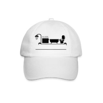 Douche sanitaire, chauffage, baignoire et WC WC - Casquette classique - blanc/blanc - Devant