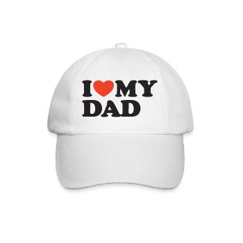 I love my Dad Herz Shirt - Baseballkappe - Weiß/Weiß - Vorne