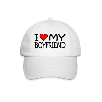 I love my boyfriend - Baseballkappe - Weiß/Weiß - Vorne