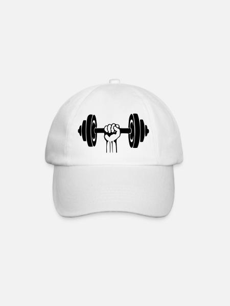 Hand dumbbell - Baseball Cap - white/white