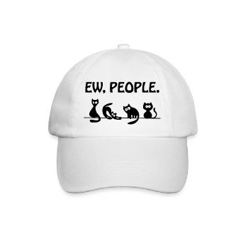 EW People Black Cats Funny Cat - Baseball Cap - white/white - Front