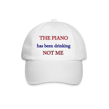 Piano 04 - Baseball Cap - white/white - Front