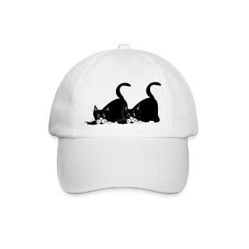 Cats - Baseball Cap - white/white - Front