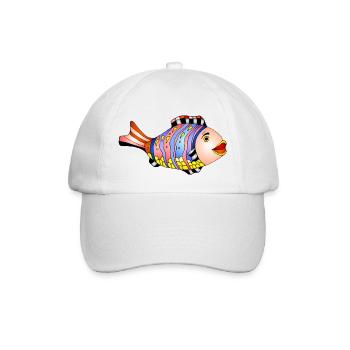 Fisch - Baseballkappe - Weiß/Weiß - Vorne