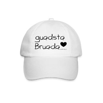 guadsta Bruada - bester Bruder, Dialekt - Baseballkappe - Weiß/Weiß - Vorne