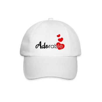 Adorable drawing for teenager, woman - Baseball Cap - white/white - Front