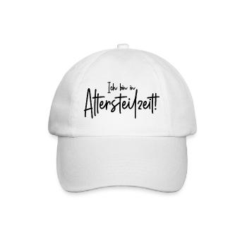 Ich bin in Altersteilzeit - Baseballkappe - Weiß/Weiß - Vorne