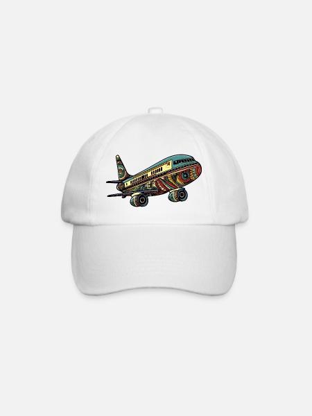 Afrika-Verkehrsflugzeug - Baseballkappe - Weiß/Weiß