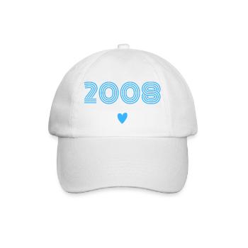 Born in 2008 boy - Baseball Cap - white/white - Front
