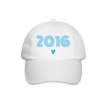 Born in 2016 boy - Baseball Cap - white/white - Front