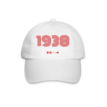 Jahrgang 1938 - Baseballkappe - Weiß/Weiß - Vorne