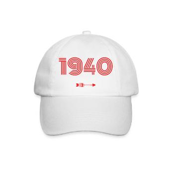 Né en 1940 - Casquette classique - blanc/blanc - Devant