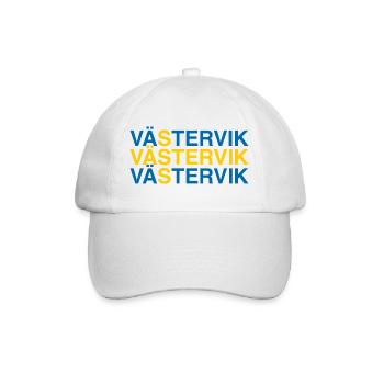 VÄSTERVIK Sweden Sverige Schweden Flagge - Baseballkappe - Weiß/Weiß - Vorne