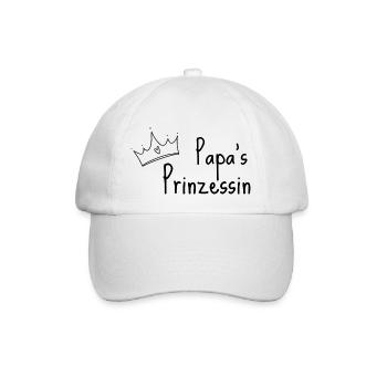 Papa's Prinzessin Design Geschenk für Tochter - Baseballkappe - Weiß/Weiß - Vorne