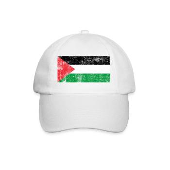 Drapeau de la Palestine drapeau Grunge Retro Vintage - Casquette classique - blanc/blanc - Devant