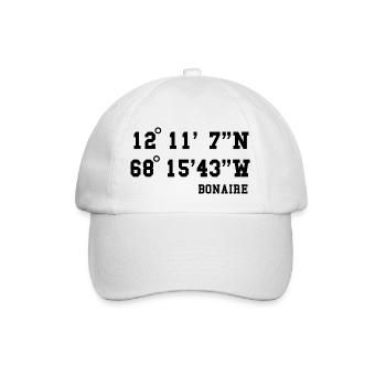 Bonaire Antilles Coordinates Caribbean Island Holidays - Baseball Cap - white/white - Front
