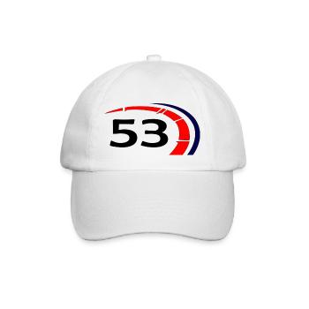 Vintage 53 T-Shirt Auto Film Fan Auto Geschenk - Baseballkappe - Weiß/Weiß - Vorne
