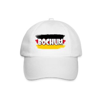 Bochum Deutschland Flagge - Baseballkappe - Weiß/Weiß - Vorne