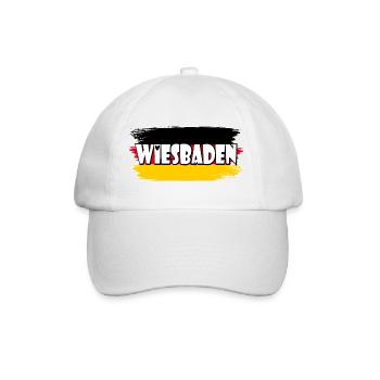 Wiesbaden Deutschland Flagge - Baseballkappe - Weiß/Weiß - Vorne