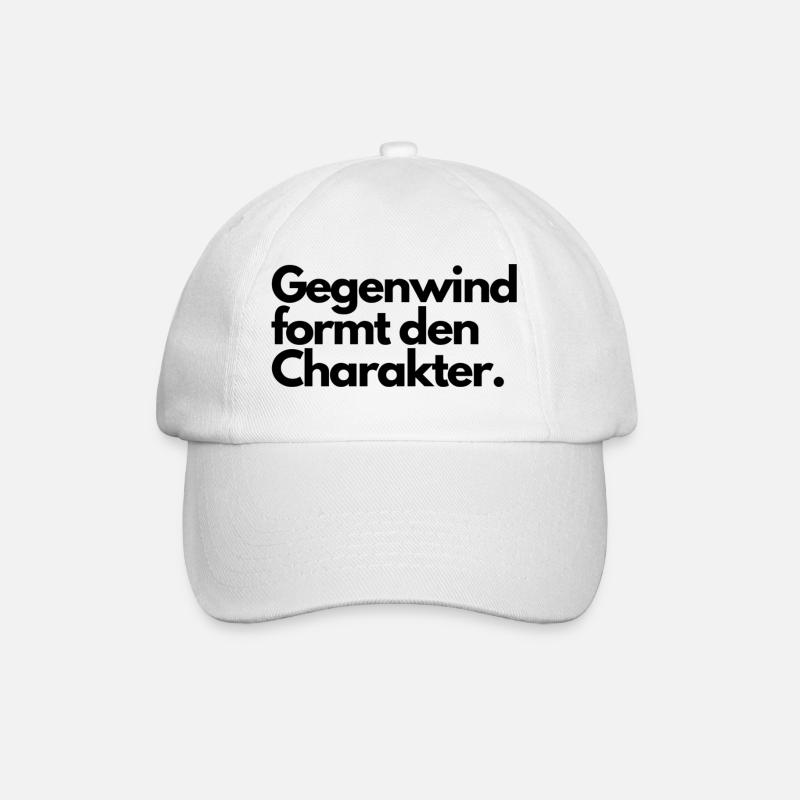 Gegenwind formt den Charakter. - Baseballkappe - Weiß/Weiß
