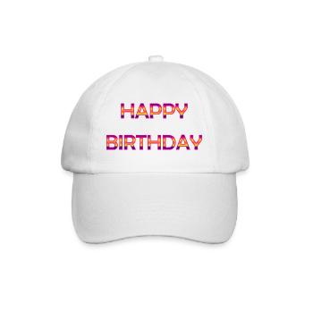 JAHRESTAG. ALLES GUTE ZUM GEBURTSTAG. ALLES GUTE ZUM GEBURTSTAG. - Baseballkappe - Weiß/Weiß - Vorne