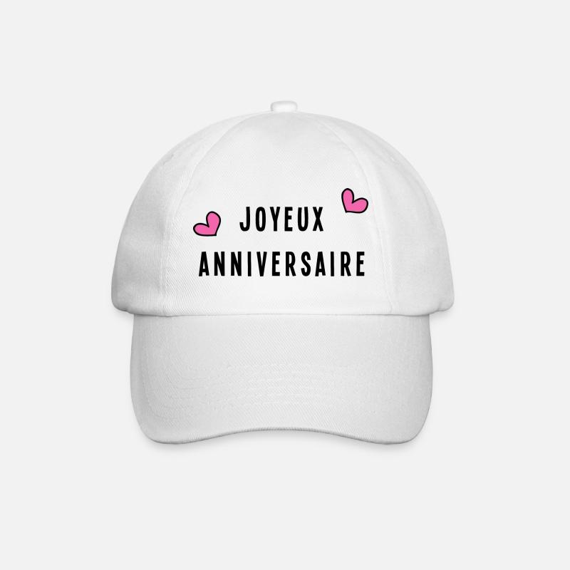 JOYEUX ANNIVERSAIRE - Casquette classique - blanc/blanc