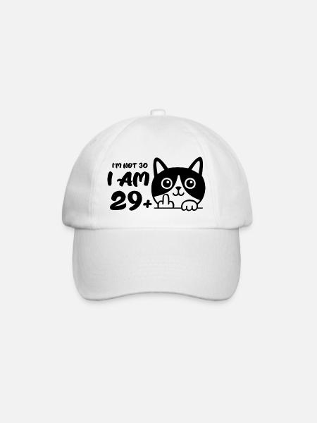 No tengo 30 años, tengo 29 más 1 voltereta de gato con el dedo medio - Gorra béisbol - blanco/blanco