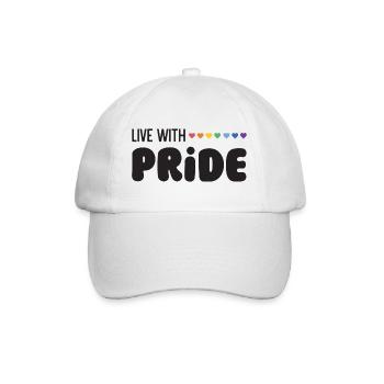 LGBTQ Pride Month - Live with Pride - Baseball Cap - white/white - Front