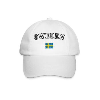 Swedish Flag Cross on Blue - Baseball Cap - white/white - Front