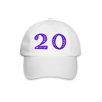 20. 20 ANS. 20e ANNIVERSAIRE. ANNIVERSAIRE 20 ANS. - Casquette classique - blanc/blanc - Devant