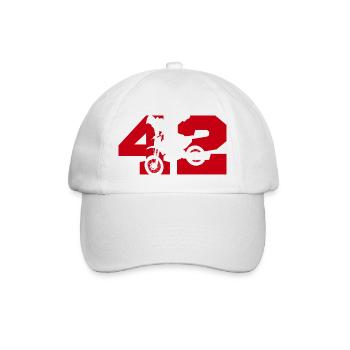 Moto 42 Biker - Baseballkappe - Weiß/Weiß - Vorne
