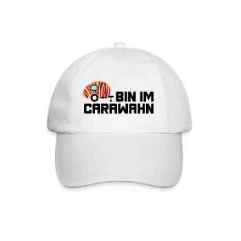 Caravan Wohnwagen Zebra Muster Fan Wahnsinn Camper - Baseballkappe - Weiß/Weiß - Vorne