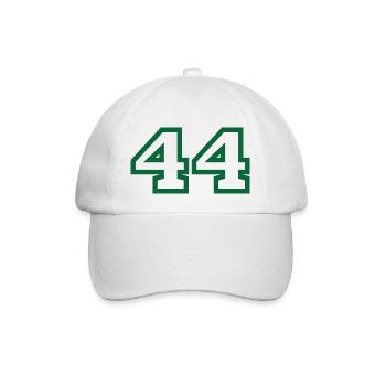 Number 44 green sport - Baseball Cap - white/white - Front