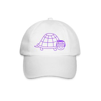 Süße Schildkröte Niedliches DJ Party Musik Tier - Baseballkappe - Weiß/Weiß - Vorne