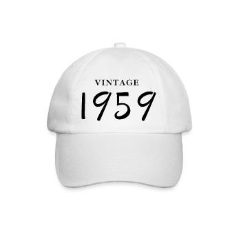Jahrgang 1959 - Geschenkidee zum Geburtstag - Baseballkappe - Weiß/Weiß - Vorne