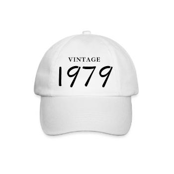 Jahrgang 1979 - Jubiläums-Geschenkidee - Baseballkappe - Weiß/Weiß - Vorne