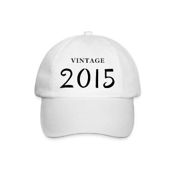 Jahrgang 2015 - Geschenkidee zum Geburtstag - Baseballkappe - Weiß/Weiß - Vorne
