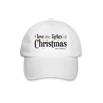 I Love Christmas Lights, English - Baseball Cap - white/white - Front