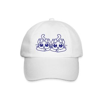 2 mignonnes filles chats jolie arc copines - Casquette classique - blanc/blanc - Devant