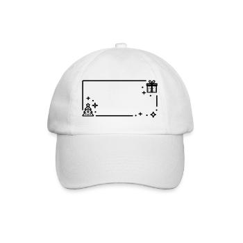 Weihnachtlicher Rahmen - Baseballkappe - Weiß/Weiß - Vorne