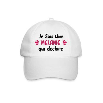 t shirt je suis une Melanie qui déchire - Casquette classique - blanc/blanc - Devant