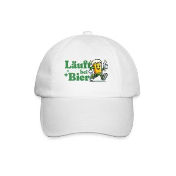 Läuft bei Bier - Baseballkappe - Weiß/Weiß - Vorne