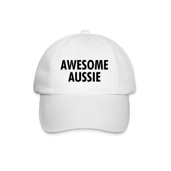 Awesome Aussie - Austrlia - Australien Down Under - Baseballkappe - Weiß/Weiß - Vorne