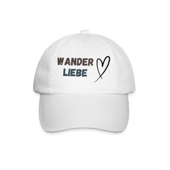 Schriftzug Wanderliebe und Herz, schlicht - Baseballkappe - Weiß/Weiß - Vorne