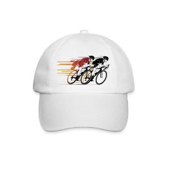 Vintage Rennradfahrer - Baseballkappe - Weiß/Weiß - Vorne