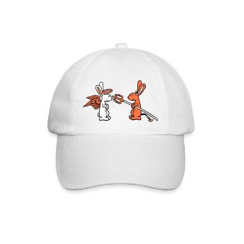 Rabbit Angel Conscience Devil Demon Evil Satan Hell - Baseball Cap - white/white - Front