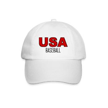 USA Baseball - US - United States of America - Baseballkappe - Weiß/Weiß - Vorne