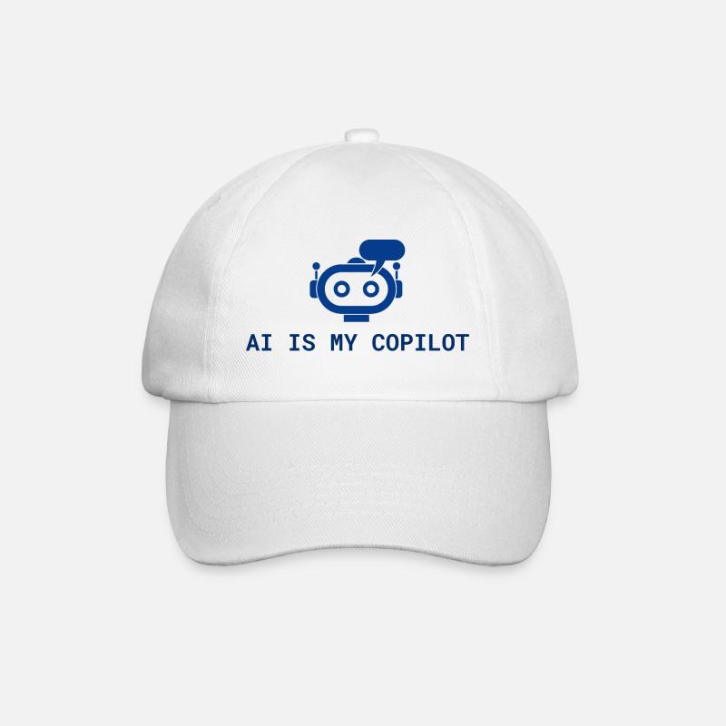 AI is My Copilot - Tech-KI-Design in Blau - Baseballkappe - Weiß/Weiß